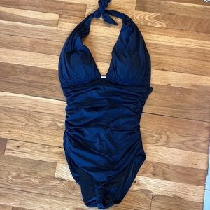 Black VS halter one piece bathing suit